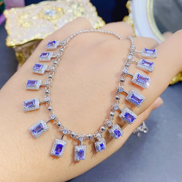 Miniatura: Natural Tanzanite Necklace,925 Silver Necklace,Gemstone Necklace,Gifts For Her
