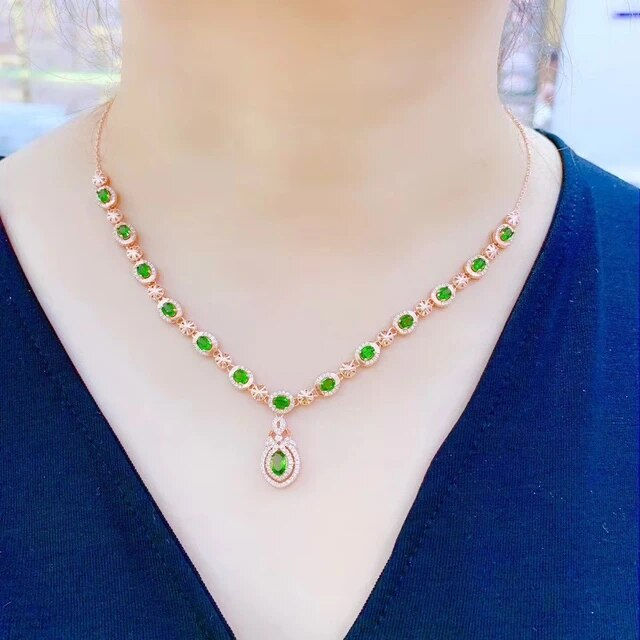 Miniatura: Natural Diopside Necklace,925 Silver Necklace,Gemstone Necklace,Gifts For Her