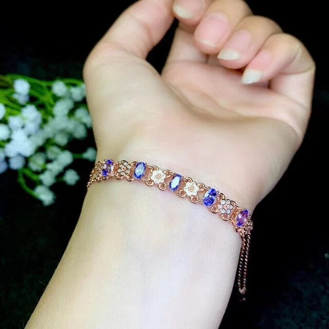 Miniatura: Natural Tanzanite Bracelet,925 Silver Bracelet,Gemstone Bracelet,Gifts For Her