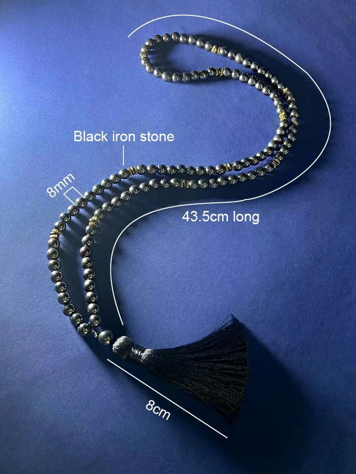Miniaturbild: Natural Stone Beads 8mm Black Hematite Iron,108 Mala Beads Necklaces Yoga Energy