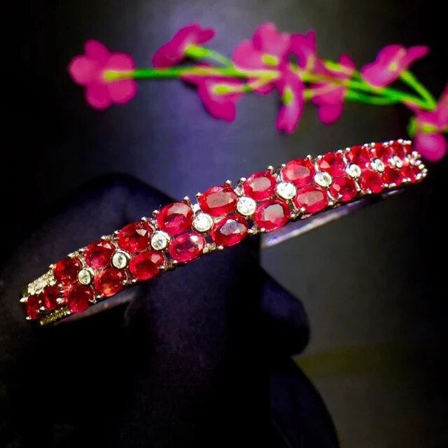 Miniatura: Natural Ruby Bracelet,925 Silver Bracelet,Gemstone Bracelet,Gifts For Her