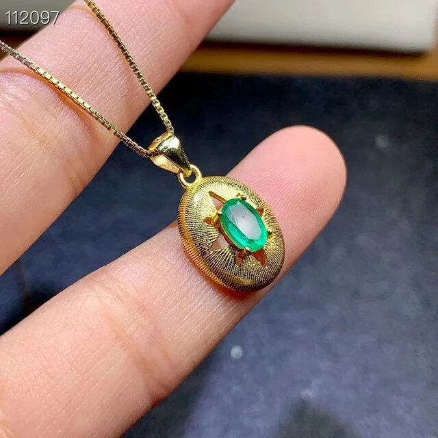 Miniature : Natural Emerald Necklace,925 Silver Necklace,Gemstone Necklace,Gifts For Her