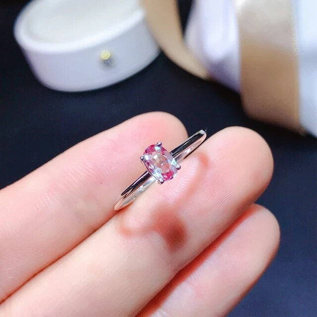 الصورة المصغرة: Natural Alexandrite Ring,92.5 Silver Ring,Engagement Wedding Ring