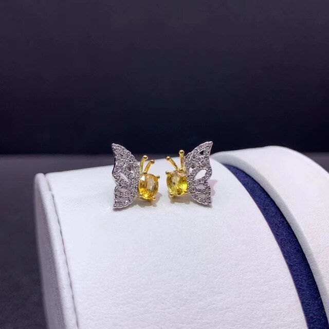 Miniaturbild: Natural Sapphire Earrings,925 Silver Earrings ,Gemstone Butterfly Earrings Gifts