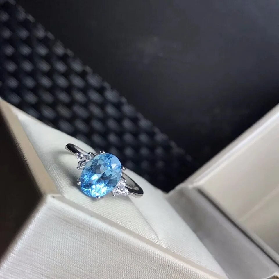 Thumbnail: Natural Topaz Ring,925 Sterling Silver Ring,November Birthstone Rings For Her