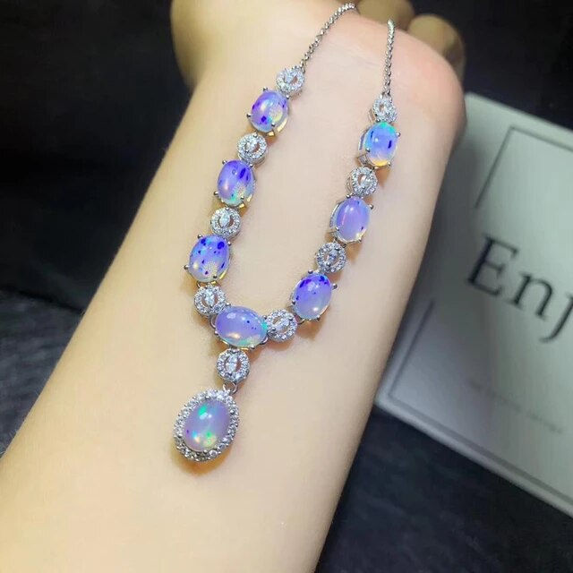 Miniaturbild: Natural Opal Necklace,925 Silver Necklace,Gemstone,Fashion Necklace,Gift For Her