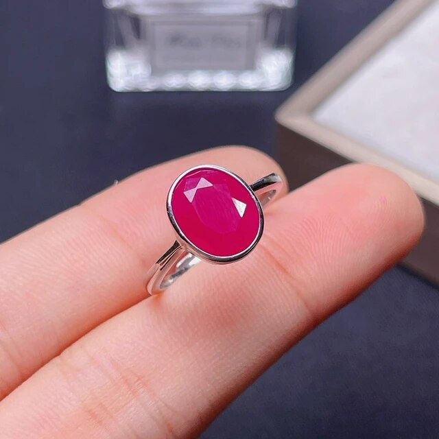 Miniaturbild: Natural Ruby Ring,2ct 92.5 Silver Ring,Engagement Wedding Ring
