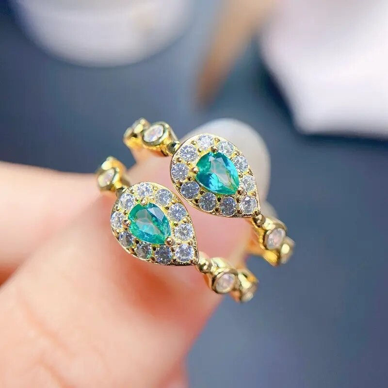 Thumbnail: Green Paparacha Topaz Ring,925 Sterling Silver Ring,November Birthstone Ring