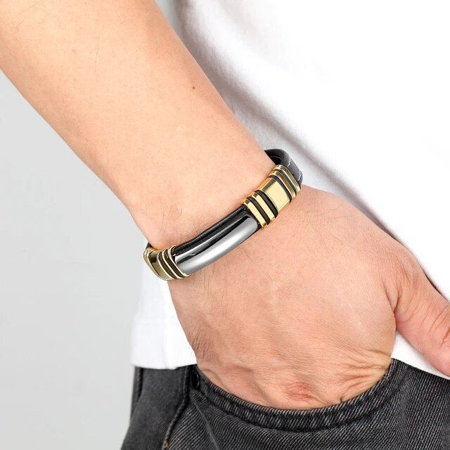 الصورة المصغرة: Trendy Men Magnetic Bracelet,Arc Hematite Stone, Women's Hand Charm Bracelets