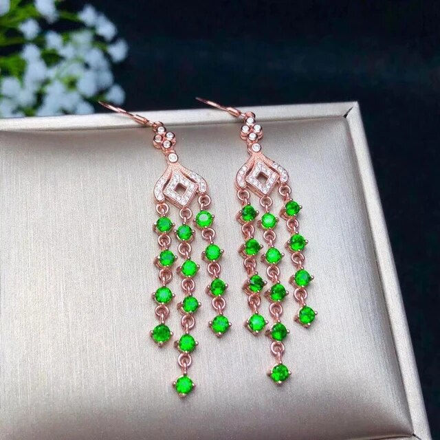 Miniaturbild: Natural Diopside Earrings,925 Silver Earrings ,Gemstone Earrings,Gifts For Her