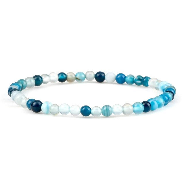 Thumbnail: 4mm Fire Agate Beads Bracelets for Women Men Handmade Colorful Round Beaded Wrap