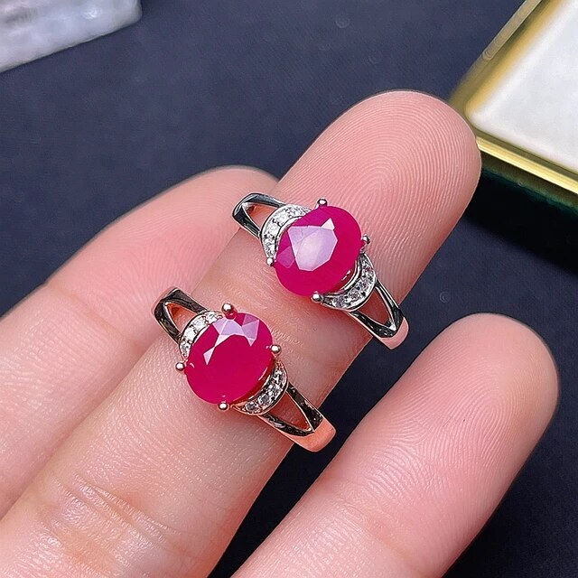 Miniatura: Natural Ruby Ring,92.5 Silver Ring,Engagement Wedding Ring