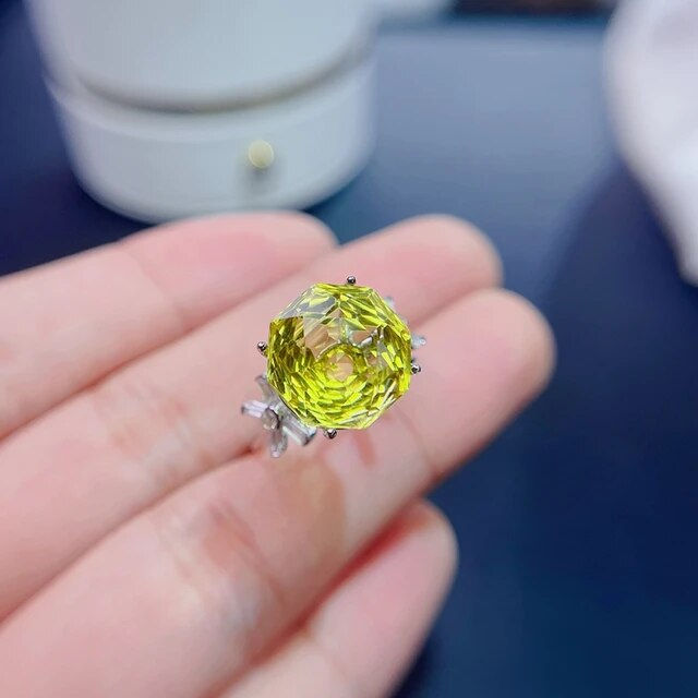 Thumbnail: Natural Brazilian Citrine Ring,92.5 Silver Ring,Engagement Wedding Ring