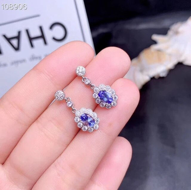 Thumbnail: Natural Tanzanite Earrings,925 Silver Earrings ,Gemstone Earrings,Gifts For Her
