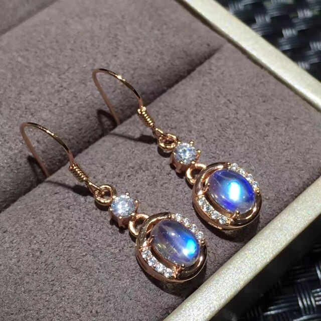 الصورة المصغرة: Blue Moonstone Earrings,925 Silver Earrings ,Gemstone Earrings,Gifts For Her
