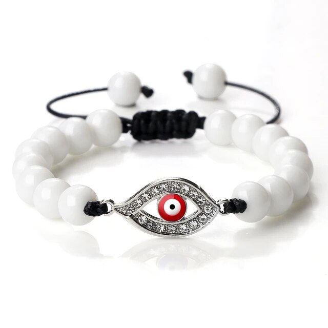 Miniatura: New Red Devil Eye Braided Natural Tiger Eye Stone Turquoise Bracelet Protection