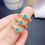 Thumbnail: Green Paparacha Topaz Ring,925 Sterling Silver Ring,November Birthstone Ring