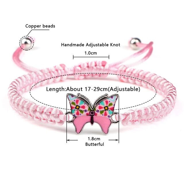 Thumbnail: Trendy Hand-knitted Bracelets For Women Vintage Pink Butterfly Bracelet