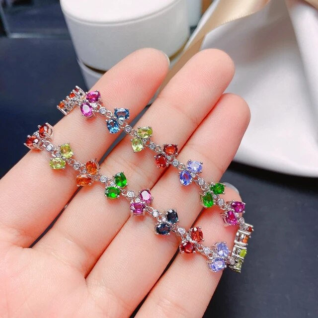 Thumbnail: Multicolor Topaz Bracelet,925 Silver Bracelet,Gemstone Bracelet,Gifts For Her