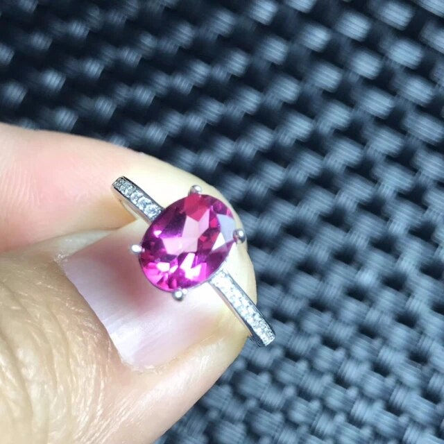 Miniatura: Pink Topaz Ring,92.5 Sterling Silver Ring,Engagement Wedding Ring For Her