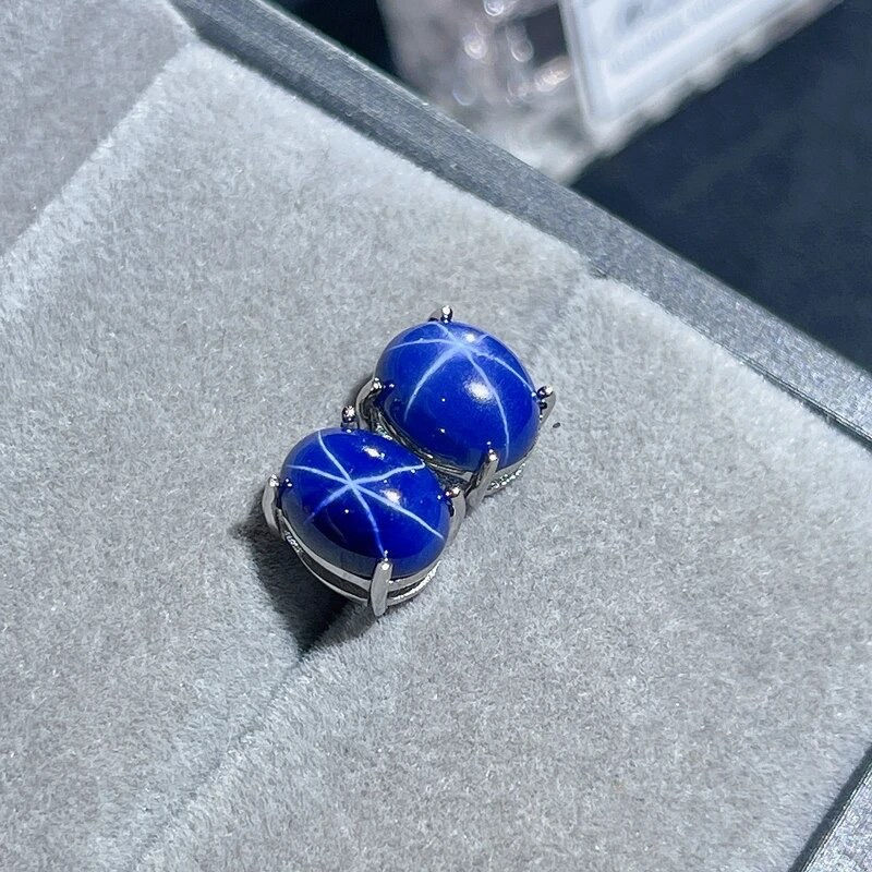 Thumbnail: Natural star sapphire necklace ring stud earrings,925 sterling silver jewelry
