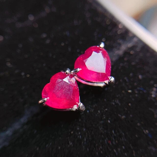 الصورة المصغرة: Natural Ruby Earrings,925 Silver Earrings ,Gemstone Earrings,Gifts For Her