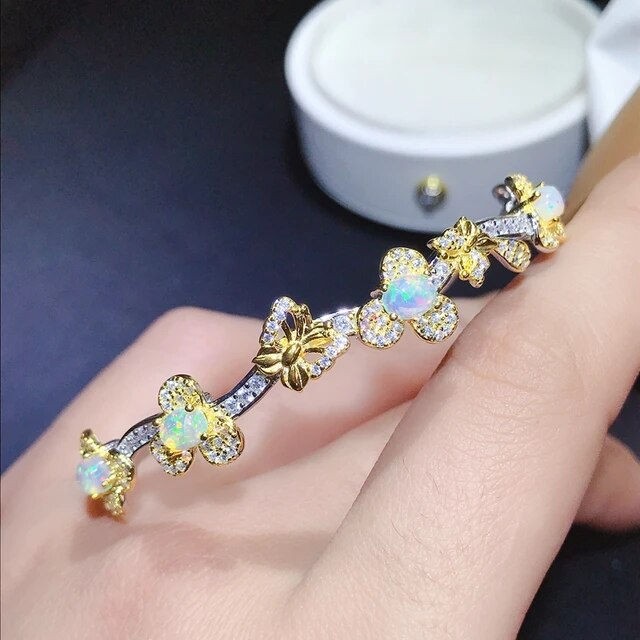 Miniature : Natural Opal Bracelet,925 Silver Bracelet,Gemstone Bracelet,Gifts For Her