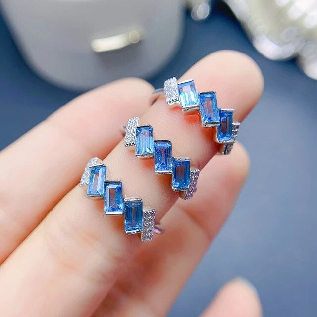 Miniatura: Natural Topaz Ring,92.5 Silver Ring,Engagement Wedding Ring For Her