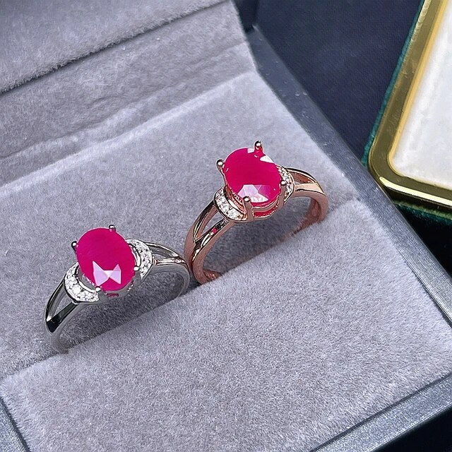 Miniatura: Natural Ruby Ring,92.5 Silver Ring,Engagement Wedding Ring