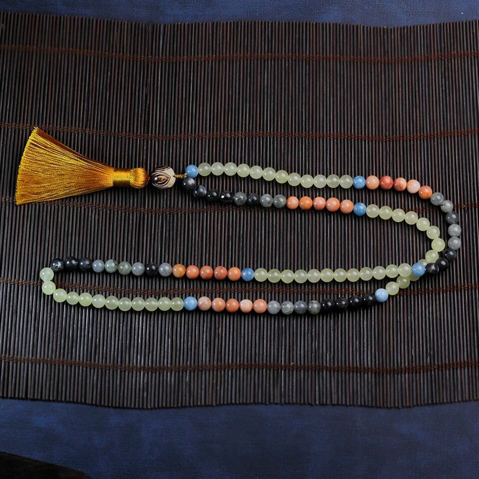 Miniaturbild: Gemstone Japa Mala,Tassel Necklace,108 Prayer Healing Yoga Meditation Beads