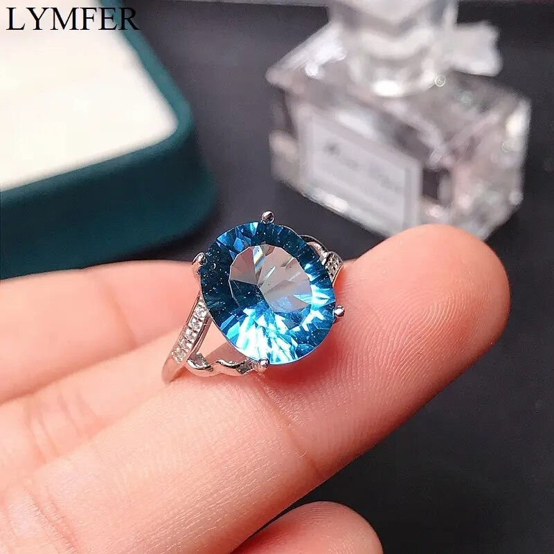 Thumbnail: Blue Topaz Ring,925 Sterling Silver Ring,November Birthstone Rings For Her