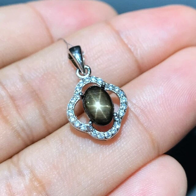 Thumbnail: Star Sapphire Pendant,925 Silver Necklace,Luxury,Fashion Necklace