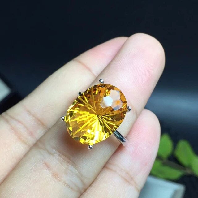 Miniatura: Natural Brazilian Citrine Ring,92.5 Silver Ring,Engagement Wedding Ring