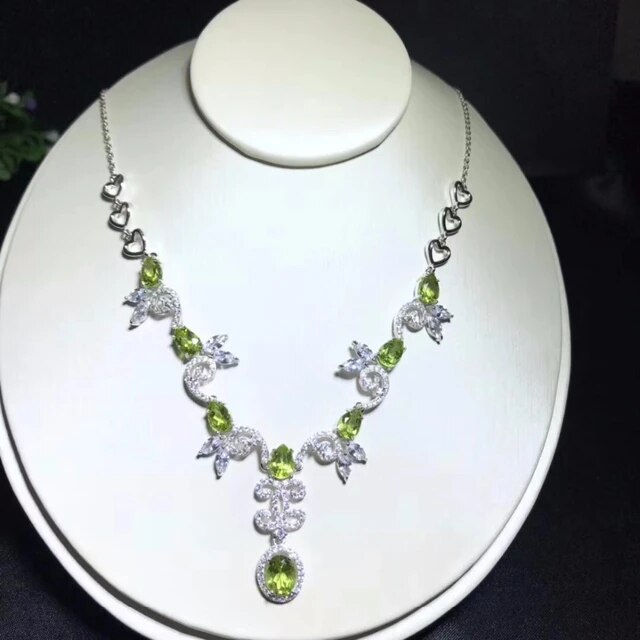 Miniature : Natural Olivine Necklace,925 Silver Necklace,Gemstone Necklace,Gifts For Her