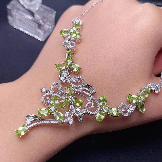 Miniaturbild: Natural Olivine Necklace,925 Silver Necklace,Gemstone Necklace,Gifts For Her