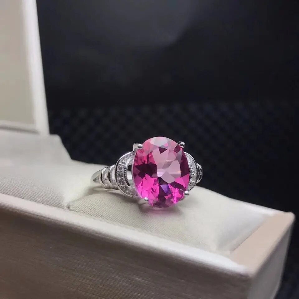 Pink Topaz Ring,925 Sterling Silver Ring,November Birthstone Rings For Her