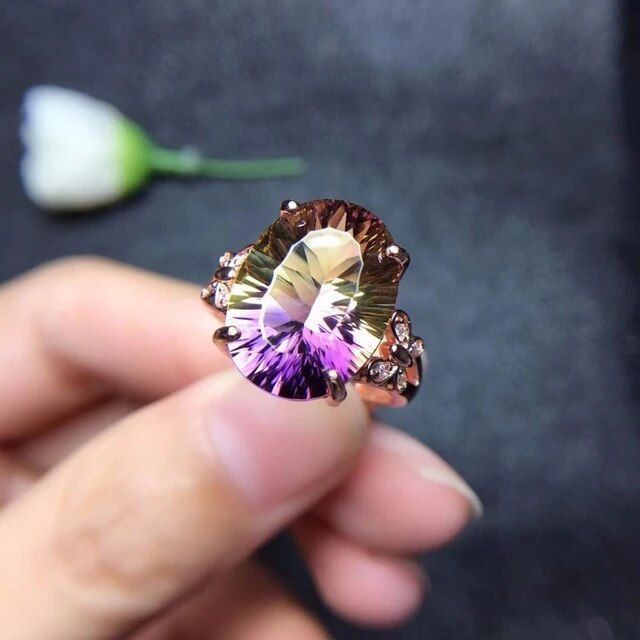 Miniatura: Natural Amethyst Ring,92.5 Silver Ring,Engagement Wedding Ring