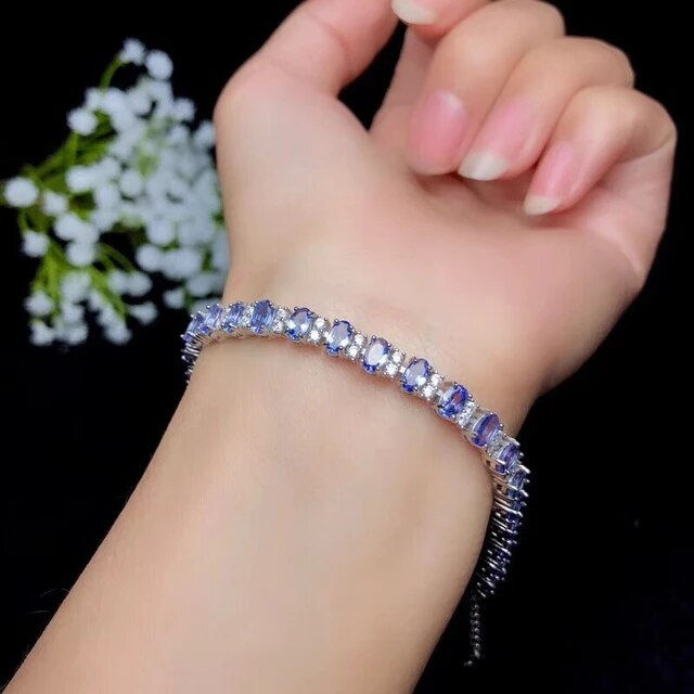 Miniatura: Natural Tanzanite Bracelet,925 Silver Bracelet,Gemstone Bracelet,Gifts For Her