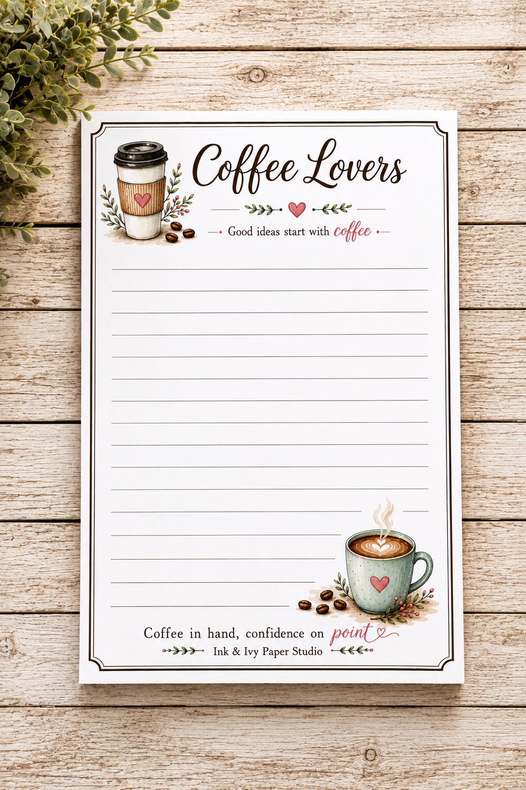 Coffee Lovers Lined Notepad | Stationery
