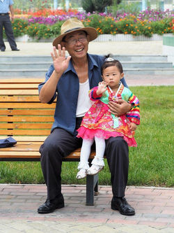 Granddad and girl