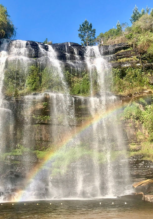 Waterfall with rainbow