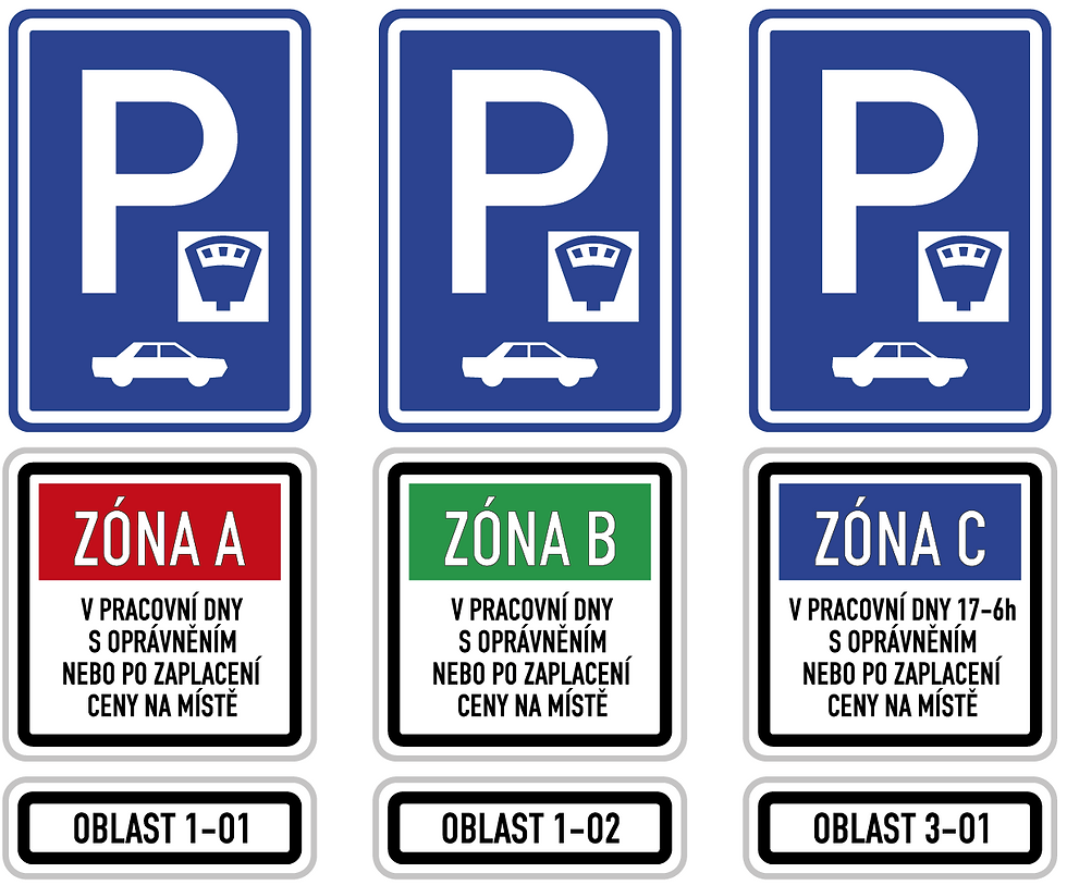 Vysvětlení parkovacích zón v Brně