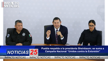 Puebla respalda a la presidenta Sheinbaum; se suma a Campaña Nacional “Unidos contra la Extorsión”