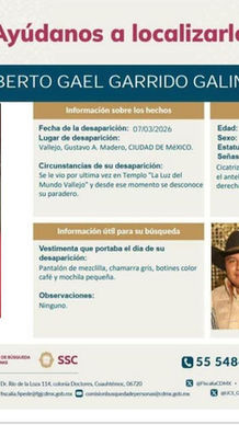  #ServicioSocial | Ayuda para localizar a Alberto Gael Garrido Galindo