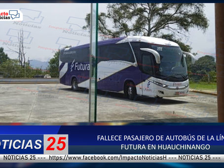 Pierde la vida pasajero en Autobús de la Línea Futura al llegar a la Central de Autobuses de Huauchinango.