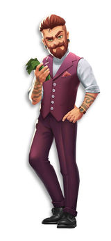 Tattoo Tycoon game character from the tattoo studio management simulator.
