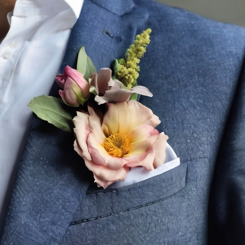 Thumbnail: Prom Corsage and floral pocket square set