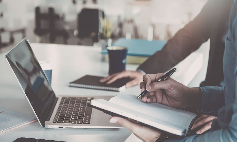 Small buisness owner and bookkeeper collaborating