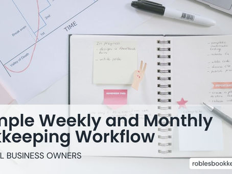 A weekly and monthly bookkeeping workflow