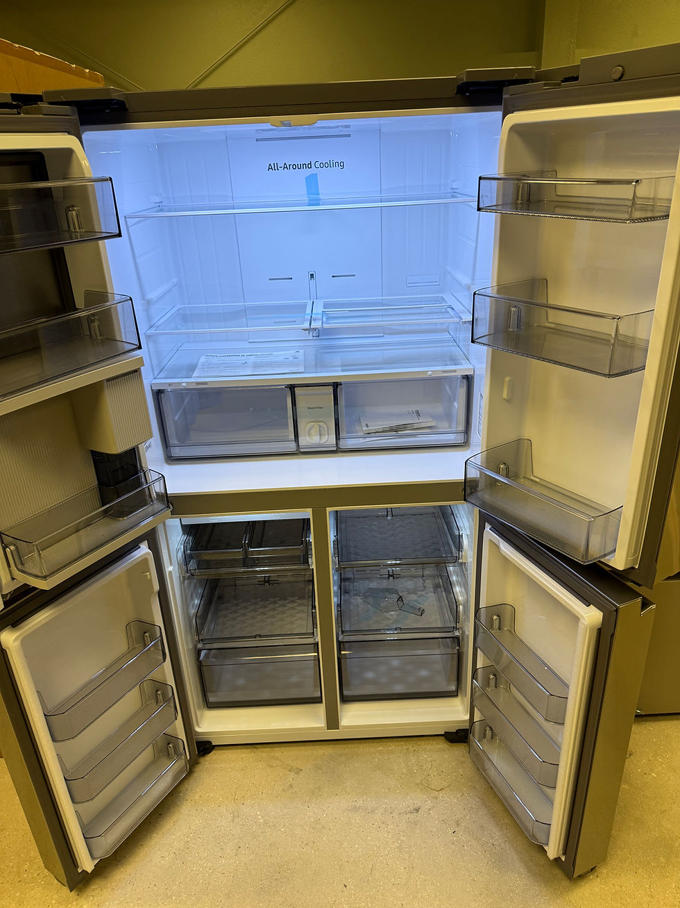 Thumbnail: Samsung 23 cu. ft. Counter Depth 4-Door French Door Refrigerator with Beverage